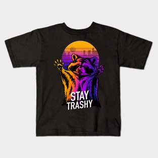 stay trashy retrowave Kids T-Shirt